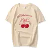 Blusa com Estampa de Laço Estilo Coreano para Mulheres, Verão 2026, Algodão Puro de Peso Pesado, Tamanho Grande, Manga Curta, Casual, Camiseta Relaxada