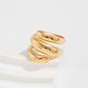 Pulsera Creativa para Sombrero de Perla de Imitación Niche Transfronteriza Europea y Americana Microincrustada Anillo de Articulación Exagerado con Enrollado de Hilo Distintivo