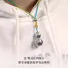 Linternas semiacabadas tejidas a mano para hombre y mujer, nudo para colgar en el cuello, joyería portátil degradada, collar con colgante de jade dorado, cuerda