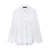 Nuevos productos transfronterizos 2025 Estilo europeo y americano para mujer Comercio exterior al por mayor ZR en stock lino holgado manga larga solapa camisa