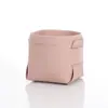Caixa de armazenamento de pincéis de maquiagem de couro mais vendida internacionalmente, porta-canetas minimalista para mesa, cesta de armazenamento de PU dupla face, atacado