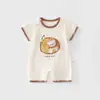 Mameluco de Bebé Verano Estilo Delgado Clase A Fresco Transpirable Pijama de Manga Corta Mameluco de Seda para Bebé Atuendo de Verano