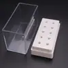Caixa de Armazenamento com 10 Furos para Brocas de Unha com Tampa Transparente à Prova de Poeira, Suporte de Exibição de Armazenamento para Brocas de Polimento de Unha, Ferramentas para Unhas