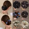 Scrunchie de rede retrô de alta qualidade, elástico de cabelo versátil oversized estilo coreano, acessório de cabelo de alta elasticidade para outono e inverno
