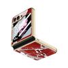 Para Samsung Z Flip6 Funda de Teléfono de Pantalla Apilada Creativa Moda Serie Mármol Cubierta Protectora de Vidrio Electrochapado