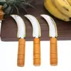 Facão Doméstico com Cabo de Madeira Aço Inoxidável Faca de Frutas Faca para Descascar Banana Pequeno Facão Faca para Descascar Faca para Frutas e Vegetais