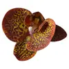 Flor de Falenopsis Individual Simulada 3D de Alta Gama PU Dorado Púrpura DIY Accesorios para Pared de Flores de una Sola Cabeza Material Floral Flor Artificial