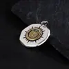 Colar de Coruja Vintage Tendência Personalidade Masculina Design de Nicho Geométrico Redondo Pingente de Marca Corrente para Clavícula Masculina Bonita Hip-Hop