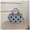 Bolso de Mano Nuevo de Lunares Estilo Coreano Nicho Lavado a Mano Bolso Pequeño Versátil Bolso Cruzado para el Trabajo