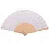 Leque Pronto para Venda no Atacado High-End Log Retro Artesanal Leque de Verão Ecológico Osso de Madeira de Lótus Leque em Branco