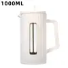 Cafetera de Prensa Francesa de Vidrio, Cafetera de Prensa Vertical de Vidrio de Alto Borosilicato, Cafetera Casera, Espumador de Leche, Cafetera para Té de Burbujas, Cafetera para Café Preparado a Mano
