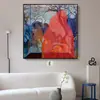 "Estética de la Dinastía Song" Pintura Decorativa de Sala de Estar Estilo Francés Vintage, Arte de Pared Personalizado para Casas de Huéspedes y Hoteles, Pintura de Pared para Estudio Estilo Chino
