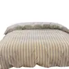 Funda de edredón a rayas y cuadros de algodón lavado, juego de cama de cuatro piezas, estilo sábana plana, estilo sábana ajustable, juego de tres piezas para dormitorio, estilo simple y minimalista