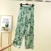 Pantalones Anchos Retro de Alta Gama Estilo Francés para Mujer, Nuevos Pantalones de Longitud Completa para Primavera/Verano en Tallas Grandes con Cintura Elástica, Estilo Romántico Francés