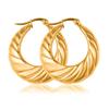 Pendientes de aro de croissant europeos y americanos huecos personalidad exagerada acero inoxidable chapado en oro de 18K moda para mujer pendiente de oreja personalizado