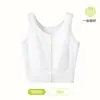 Ropa interior de malla tejida de primavera anti-golpes para personas de mediana edad y mayores, Cárdigan de verano fino con botones al frente, Chaleco corto transpirable de algodón y bambú para mujer