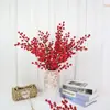 Decorações de Ano Novo, Frutas Vermelhas, Inserções de Vaso de Frutas da Sorte, Decorações de Dia dos Namorados, Decoração de Casa, Frutas Silvestres Artificiais para Shopping, Grandes Quantidades em Estoque