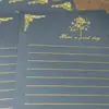 Papel de Carta Negro con Rosa Estampada en Oro para el Día de San Valentín, Tarjeta de Felicitación de Cumpleaños Simple de Alta Gama, Carta de Amor Escrita a Mano para el Día de San Valentín Chino, Papel de Carta, Sobre