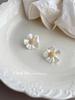 Aretes de Flor con Incrustaciones de Diamantes Estilo Coreano Nuevos Suaves Moda Elegante Lujosa Ligera Frescos y Hermosos Aretes de Alta Gama para Mujer