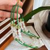 Pérola Barroca Natural Shijia Pérola Dongling Jade Turquesa Artificial Cristal Branco Verde Calcedônia Clavícula Colar de Corrente
