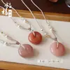 Colgante de Jade de Seda Dorada del Gobi de Xinjiang Morado Hielo Natural, Hebilla de Paz, Colgante de Piedra de Jade Violeta, Adorno Colgante Estilo Pareja Unisex