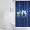 Cortina de separación de aislamiento impermeable de poliéster con estampado digital de dibujos animados, mejor vendida transfronteriza en Amazon y eBay, para baño, separación húmedo y seco