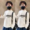 Y2328 # Camiseta Básica de Cuello Alto para Niños Manga Larga Otoño e Invierno 2025 Nuevo Estilo Top Térmico de Terciopelo por Ambos Lados