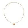 Moda Nicho Chapado en Cobre Oro Real de 18 Quilates Incrustado Citrino Natural Aguamarina Bola de la Suerte Buena Suerte Pequeña Cuenta de Oro Collar