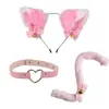 Orejas de gato Campana Accesorios para el cabello Cos diadema de pelo de gato collar traje de cola de gato Accesorios para diadema de fiesta de Halloween