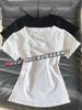 Camiseta Base de Hombro con Cuello en V Estilo Coreano Blanco para Mujer Primavera y Verano Spice Girls Cintura Ceñida Adelgazante Interior Básica de Manga Corta
