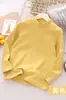 Roupas infantis outono e inverno meninos e meninas de Veludo blusa térmica quente infantil cor sólida roupas de outono Camiseta gola alta meia gola top