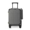 Maleta de mano para negocios de apertura frontal de 20 pulgadas. Es una maleta de trolley spinner pequeña y ligera con cerradura de combinación, adecuada tanto para hombres como para mujeres, perfecta para viajes de corta distancia.
