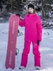 Nuevo Traje de Snowboard para Mujer y Hombre Impermeable Algodón Adhesivo Cortavientos Cálido Nicho Americano Color Sólido Ropa de Exterior