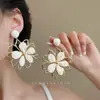 "Ilha de Férias" Flores da Primavera e Verão Longos Nicho High-end Brincos de Tarraxa Borla Estilo Feriado Mostram o Rosto Pequenos Brincos para Mulheres