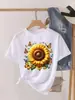 Camiseta de Verano para Mujer con Estampado de Flores Acuarela, Manga Corta, Ropa de Moda, Camiseta Gráfica, Ropa Linda, Camiseta Casual para Mujer