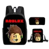 Mochila Escolar Estudiante Roblox Transfronteriza Estilo Coreano para Estudiantes de Primaria y Secundaria Mochila de Moda Trendy Estilo Ins Juego de Tres Piezas