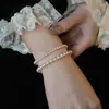 Pulseira de Pérolas de Vidro de Alta Qualidade para Mulheres, Luxo Leve, Nicho, Simples, Exquisite, Estilo Frio, Novo Acessório Versátil