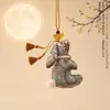 Bolsita de regalo para el Festival de Medio Otoño, Bolsa aromática de conejo auspicioso, Regalo festivo de paz y bendiciones, Colgante de conejo portátil para coche