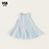 Ropa para Niños Yingsibo Vestido de Verano para Niñas Vestido sin Mangas de Malla con Lazo Vestido tipo Camiseta para Niñas