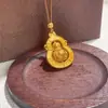 Plata de Ley S925 Nuevo Estilo Chino Colgante de Calabaza Propicia Giratorio Cadena de Suéter con Cuerda Tejida Tendencia Nacional Colgante de Calabaza