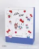 3# Mediano 25 Nueva Bolsa de Papel Kabi Bala a Cuadros de Dibujos Animados Bolsa de Regalo Ropa Cosméticos Bolsa de Cuerda de Mano Bolsa de Compras