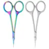 Tijeras para cutícula de acero inoxidable estilo ucraniano ruso transfronterizas nuevas, punta de púas de titanio coloreado para eliminación de cutícula, tijeras de manicura, tijeras para cejas