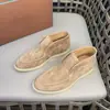 Mocasines Planos de Cuero Genuino Retro Loro Pia para Parejas, Zapatos sin Cordones de Caña Alta, Nuevo Estilo Versátil