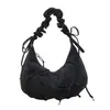 2026 Nuevo Estilo Coreano Transfronterizo Bolso Nube Plegado con Cordón y Lazo Bolsos de Mano y Hombro de Color Sólido para Mujer