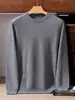 Suéter 100% caxemira pura, masculino, gola redonda, modelagem solta, estilo business casual, tricô quente para outono e inverno, perfeito como camada base