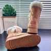 Nuevas Botas de Nieve con Hebilla de Cuerno de Invierno 2025 para Mujer, Botines Cálidos de Ante con Suela Gruesa para Aumentar la Altura, Zapatos de Algodón Engrosados