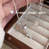 Collar de Plata de Ley S925 Estilo Coreano Dongdaemun, Collar con Llave de Corazón de Artesanía Pesada, Cadena para Clavícula en Capas de Gama Alta Nicho para Mujeres
