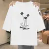 Camiseta de manga tres cuartos de marca para comercio exterior transfronterizo, con excedente, corte holgado, adelgazante, estampada, top de moda para mujeres de mediana edad y mayores