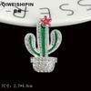 Qiwei - Nueva aleación de cactus que gotea, accesorios de joyería para bricolaje, hechos a mano, con incrustaciones de diamantes, accesorios de carcasa para teléfono móvil, accesorios de aleación