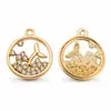 Colgante de Collar con Anillo Redondo Incrustado de Diamantes Chapado en Oro Exquisito para Manualidades Transfronterizas, Accesorios de Joyería Directo del Fabricante, Disponible para Pedidos Mixtos